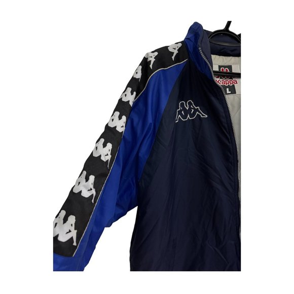 COPY - Vintage Kappa Hooded Coat Jacket Soccer Bench Coat Blue Mens Size L - Picture 4 of 6
